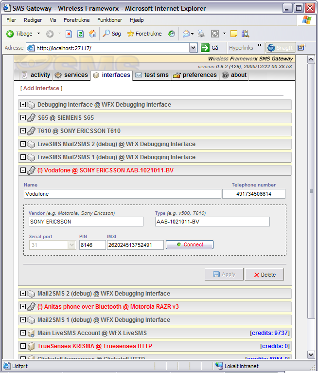 SMS in a box Screenshot